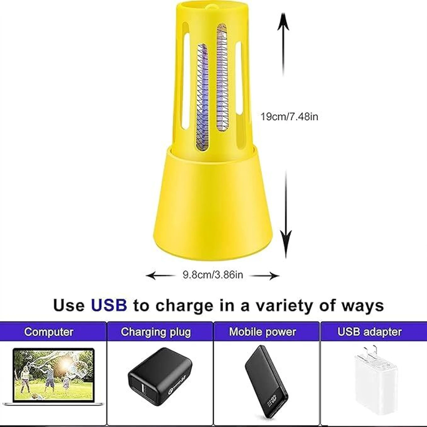 Opal Best Bug Zapper Mosquito Killer Lamp USB Electric Mosquito Light Anti Fly Electric Insect Killer Indoor, Outdoor (Lantern)