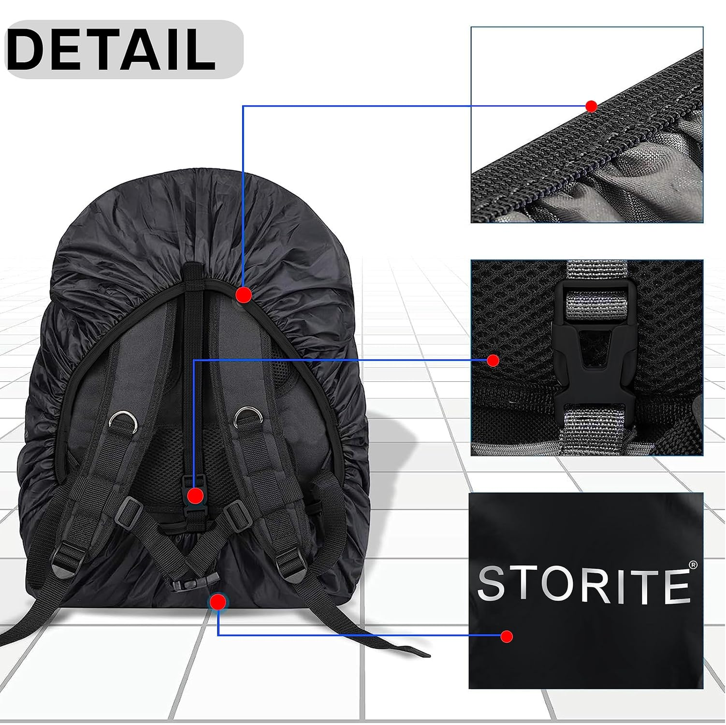 Storite Dust & Rain Cover For Standard Backpack With Pouch