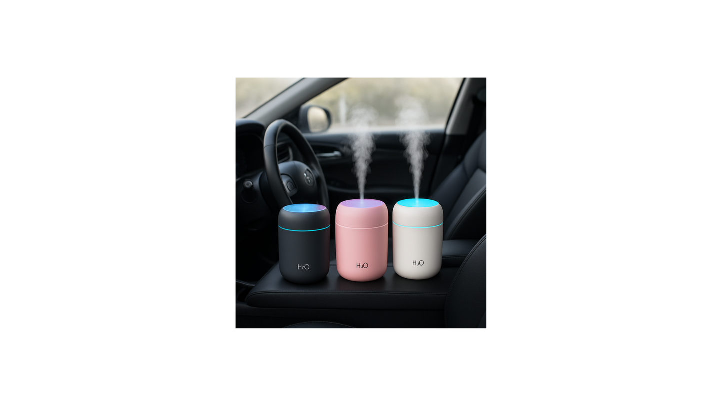 H2O HUMIDIFIER Essential Oil Diffuser & Humidifier Air Freshener for Home Portable Car Air Purifier (multicolor)